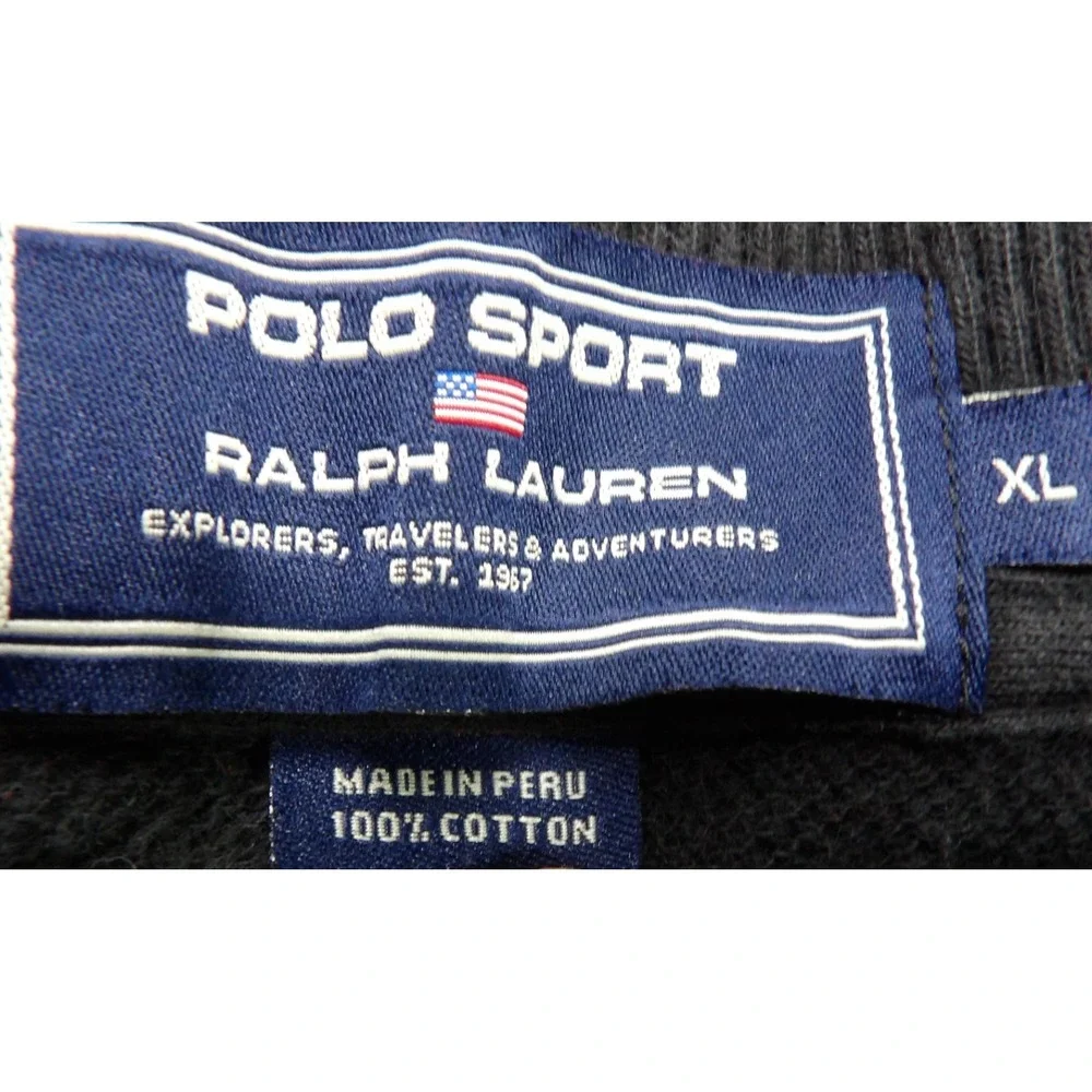 VTG Polo Sport Ralph Lauren Men XL Black Red Colorblock Short Sleeves Shirt 90s